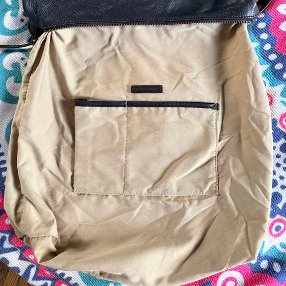 Cynthia Rowley Black Pebbled Leather Hobo Shoulder Bag with Brown Accents EUC - Picture 10 of 13